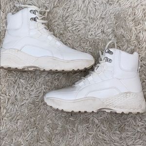 White sneaker boots